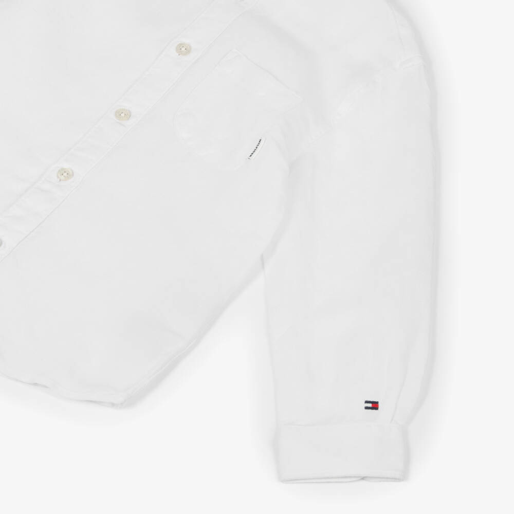Tommy Hilfiger-Классическая белая рубашка с длинным рукавом для мальчиков | Childrensalon Outlet