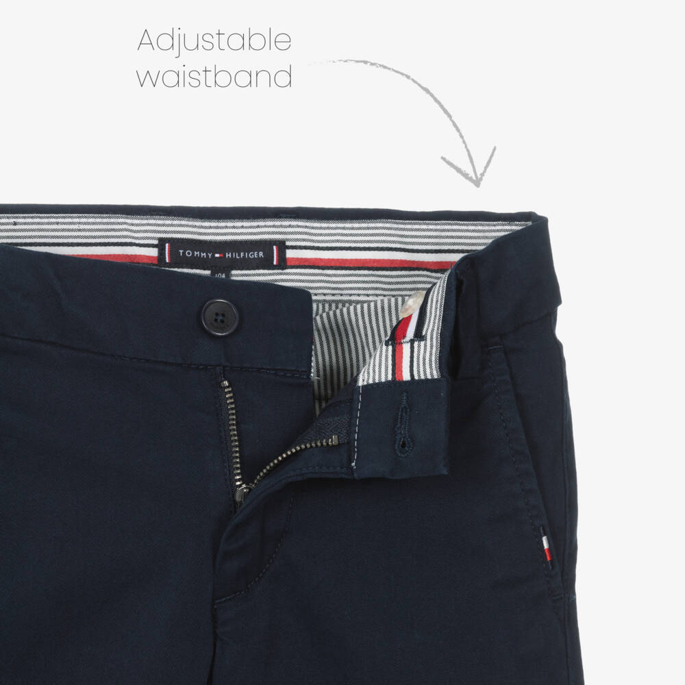 Tommy Hilfiger-Boys Classic Navy Stretch Chinos | Childrensalon Outlet