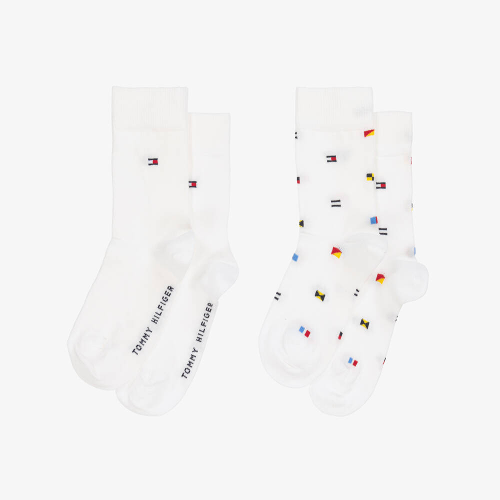 Tommy Hilfiger-Boys Classic White Cotton Socks | Childrensalon Outlet