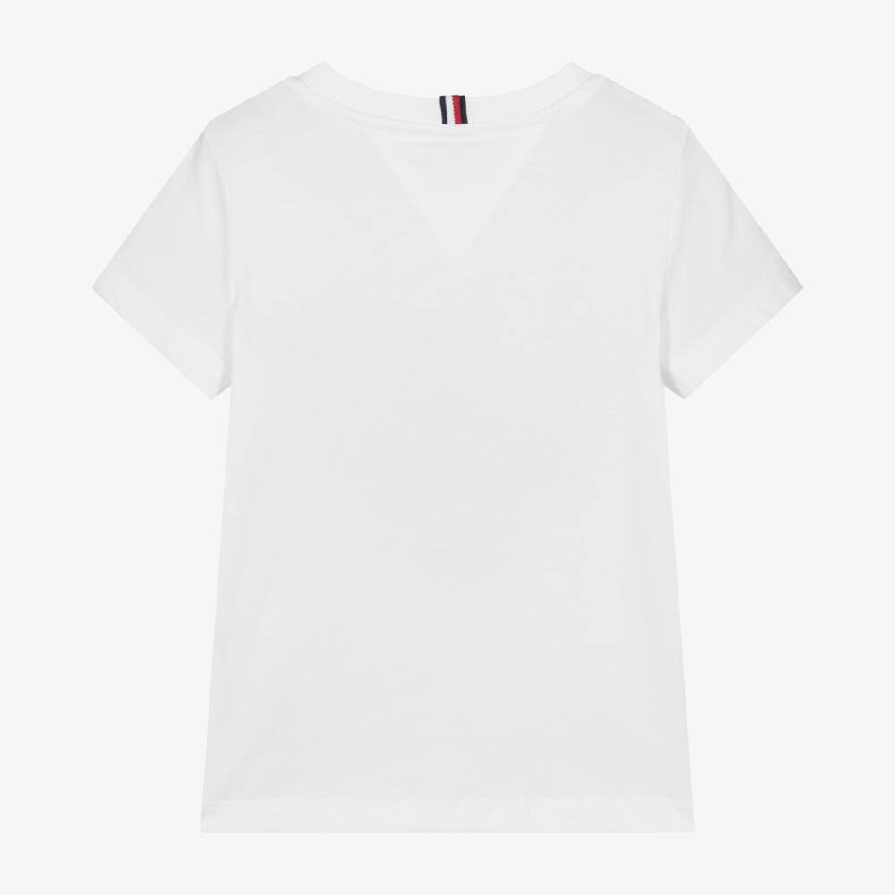 Tommy Hilfiger-Boys Classic White Cotton Tee | Childrensalon Outlet