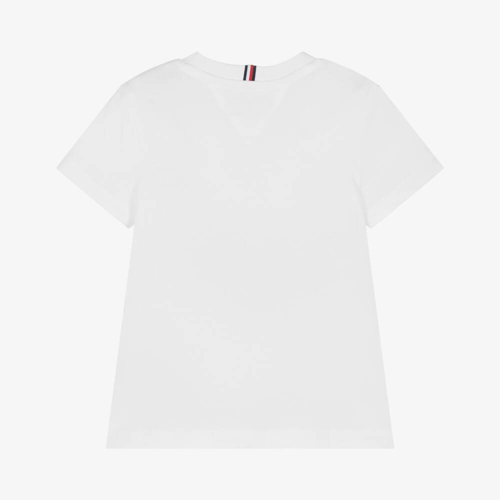 Tommy Hilfiger-Boys Classic White Cotton Tee | Childrensalon Outlet