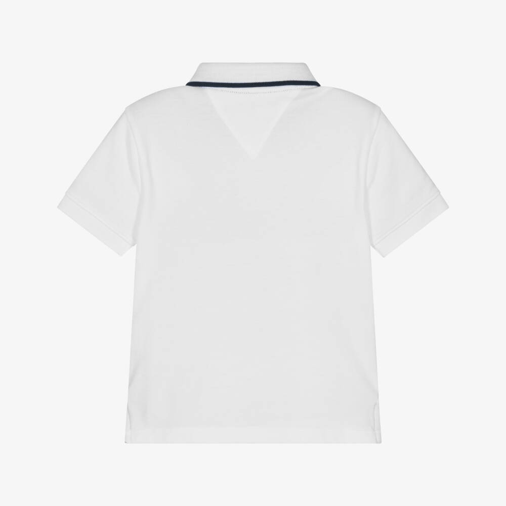 Tommy Hilfiger-Boys Classic White Embroidered Polo | Childrensalon Outlet