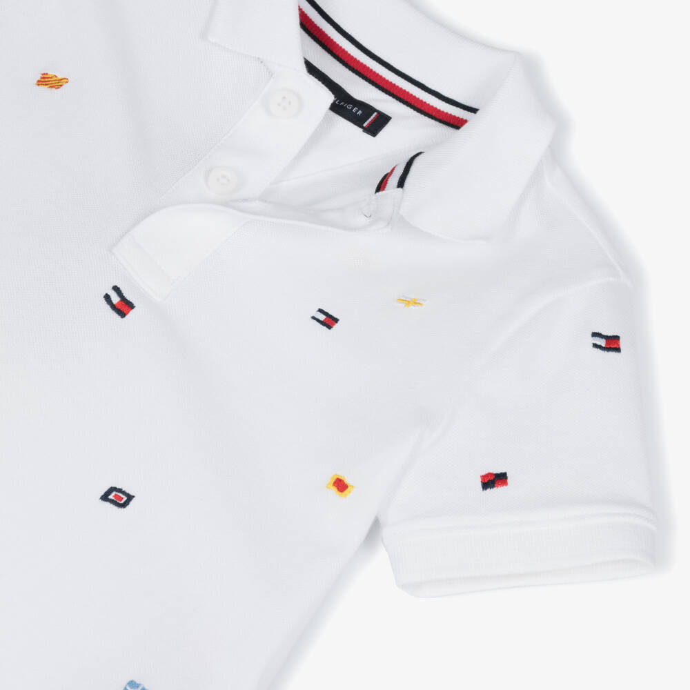 Tommy Hilfiger-Boys Classic White Flag Polo | Childrensalon Outlet