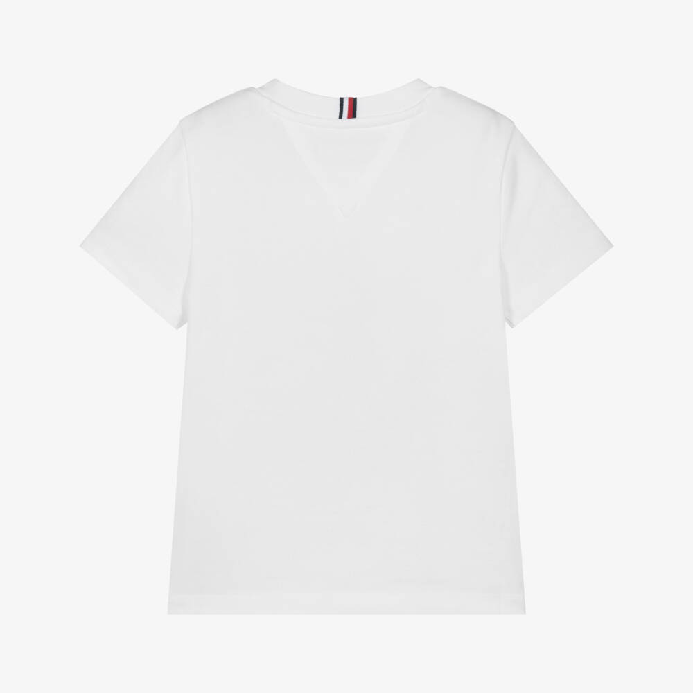Tommy Hilfiger-Boys Classic White Piqué Tee | Childrensalon Outlet