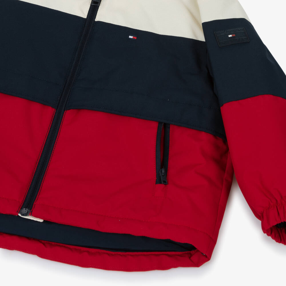 Tommy Hilfiger-Boys Colorblock Blue Hooded Coat | Childrensalon Outlet