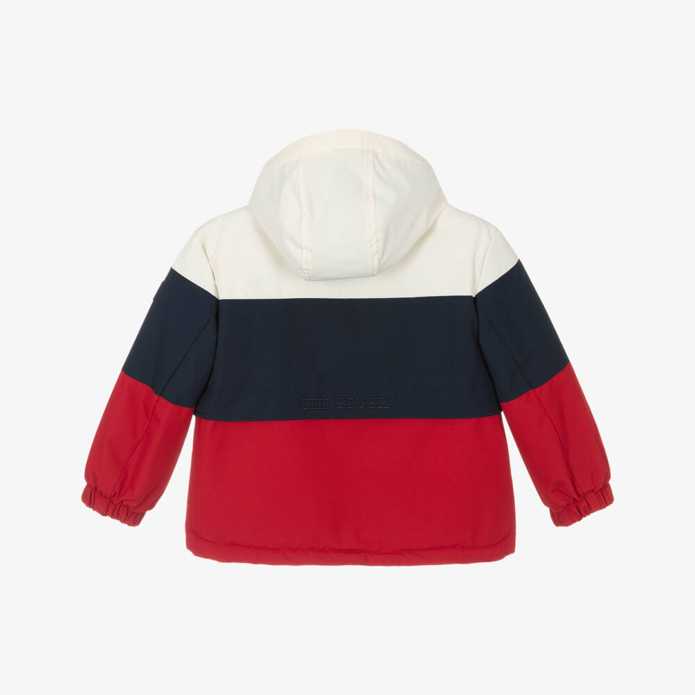 Tommy Hilfiger-Boys Colorblock Blue Hooded Coat | Childrensalon Outlet