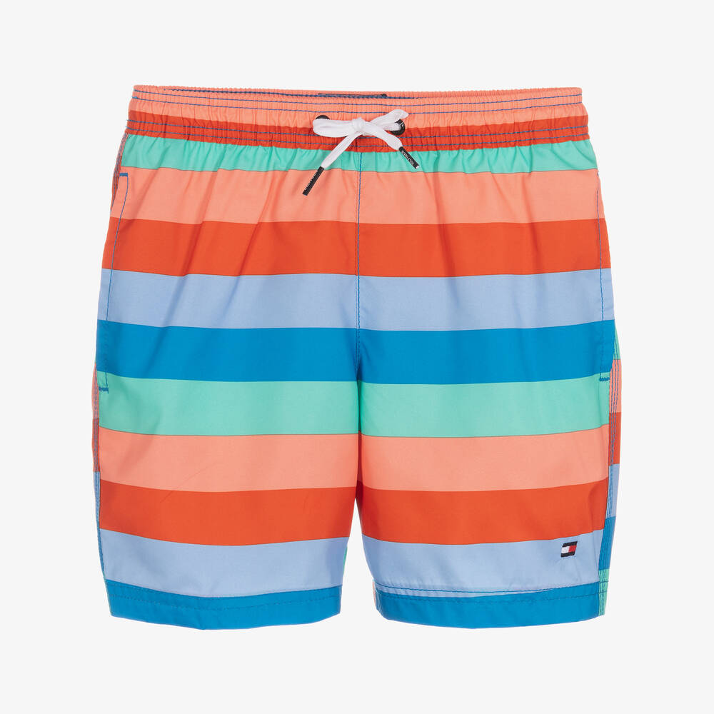 Tommy Hilfiger - Boys Colourful Stripe Swim Shorts | Childrensalon