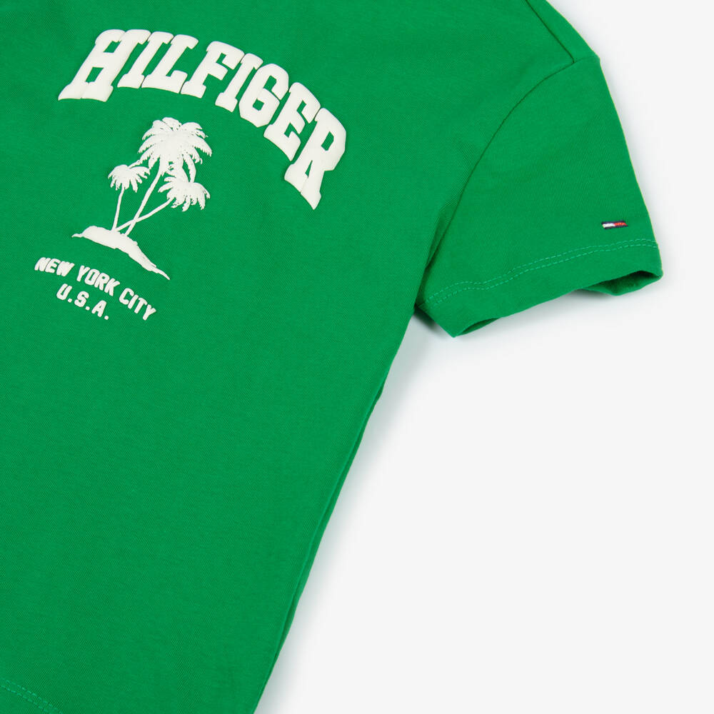 Tommy Hilfiger-Boys Cotton Tee with Palm Design | Childrensalon Outlet