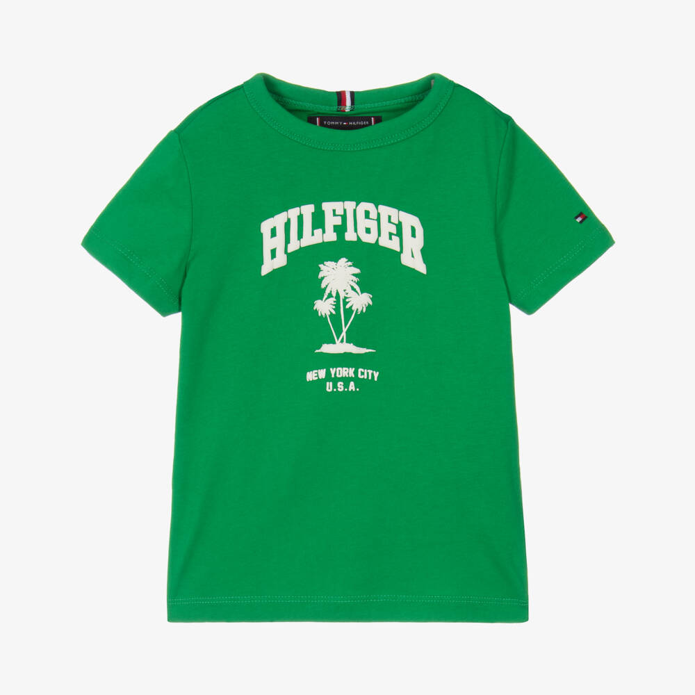 Tommy Hilfiger-Boys Cotton Tee with Palm Design | Childrensalon Outlet