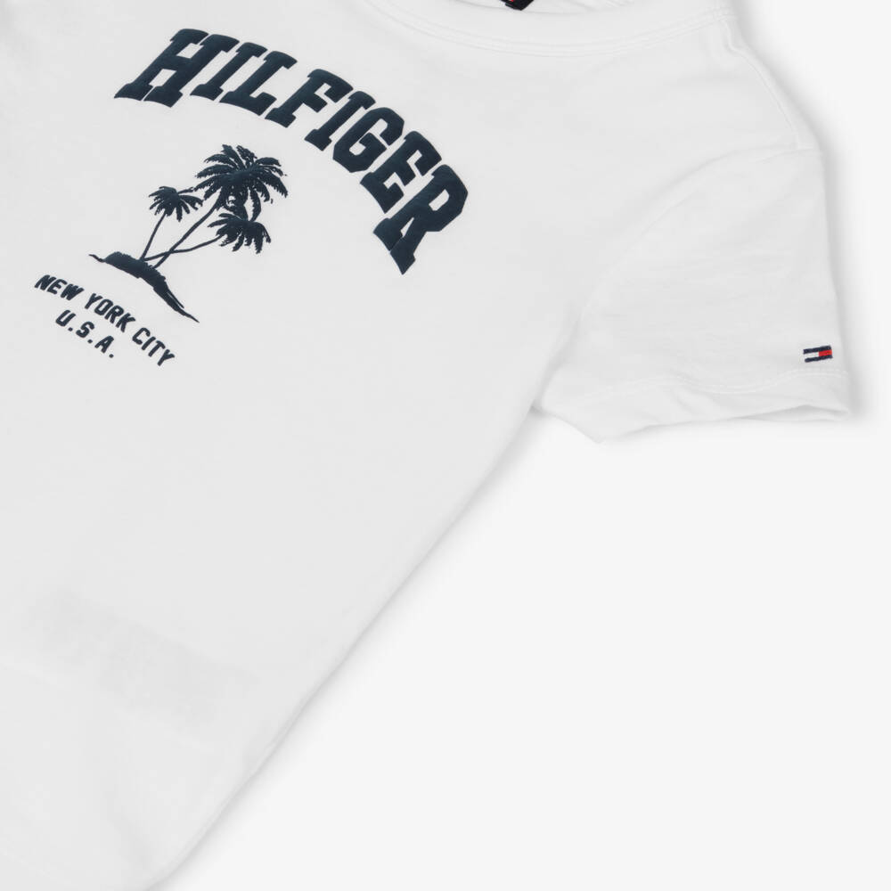 Tommy Hilfiger-Boys Cotton Tee with Palm Design | Childrensalon Outlet