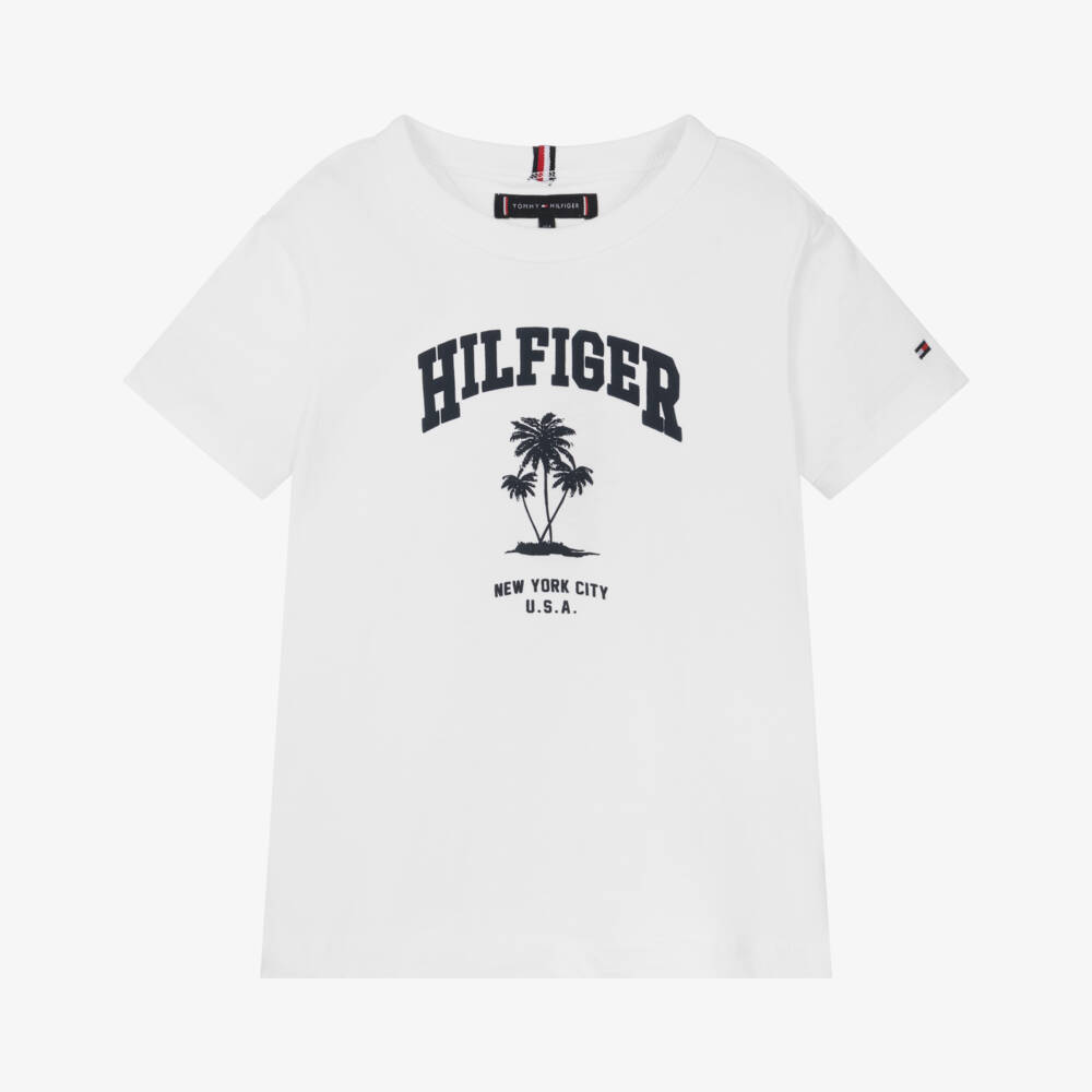 Tommy Hilfiger-Boys Cotton Tee with Palm Design | Childrensalon Outlet