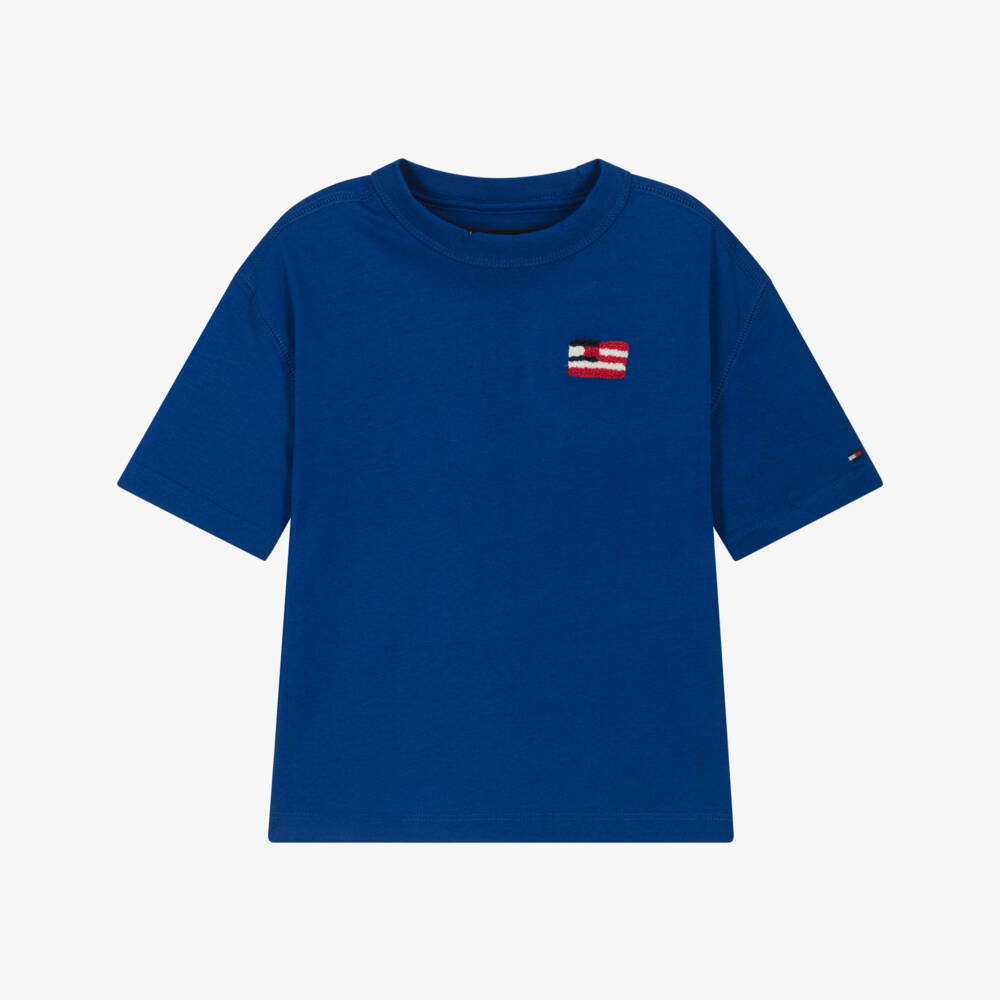 Tommy Hilfiger-Boys Cotton Terry Flag Tee | Childrensalon Outlet