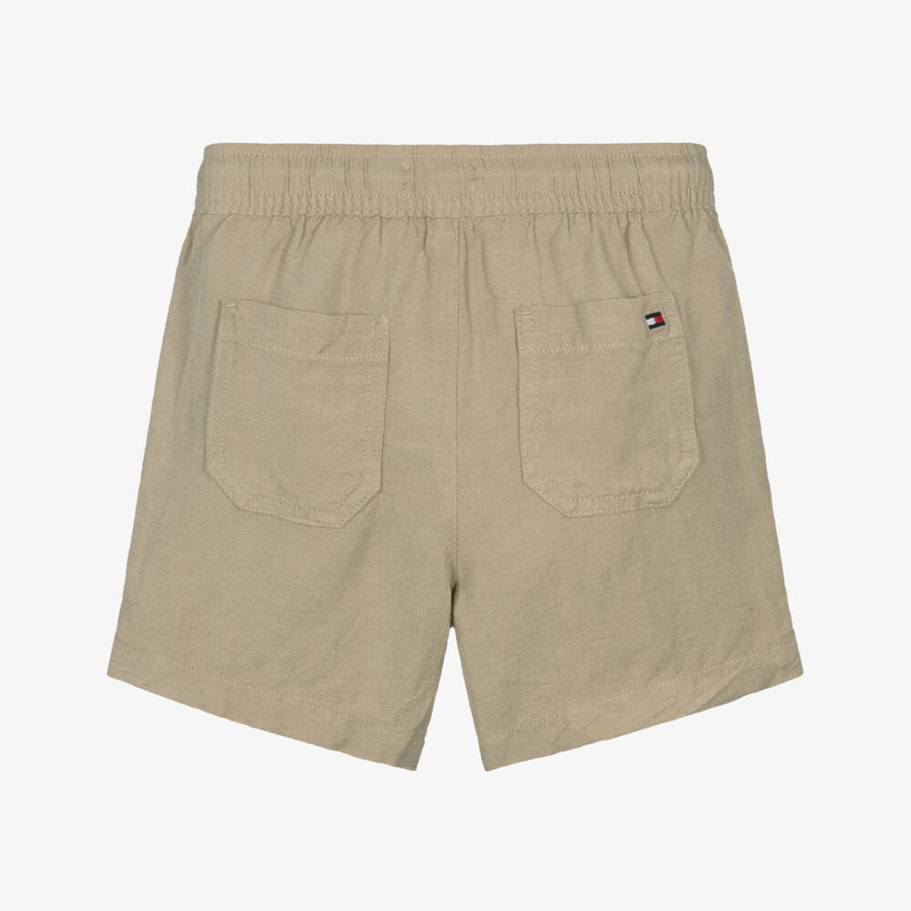 Tommy Hilfiger-Boys Cozy Beige Drawstring Shorts | Childrensalon Outlet