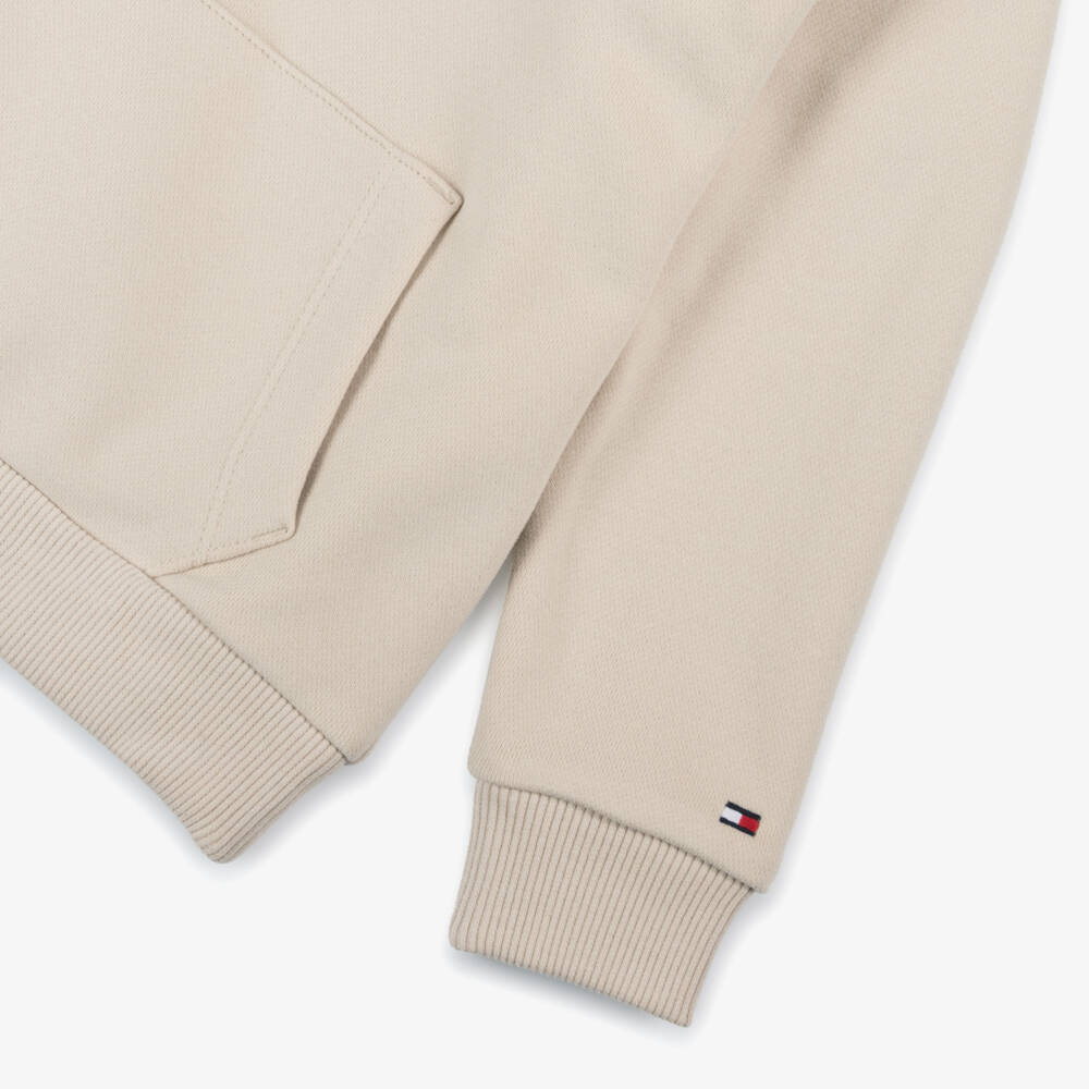 Tommy Hilfiger-Boys Cozy Beige Pullover Hoodie | Childrensalon Outlet
