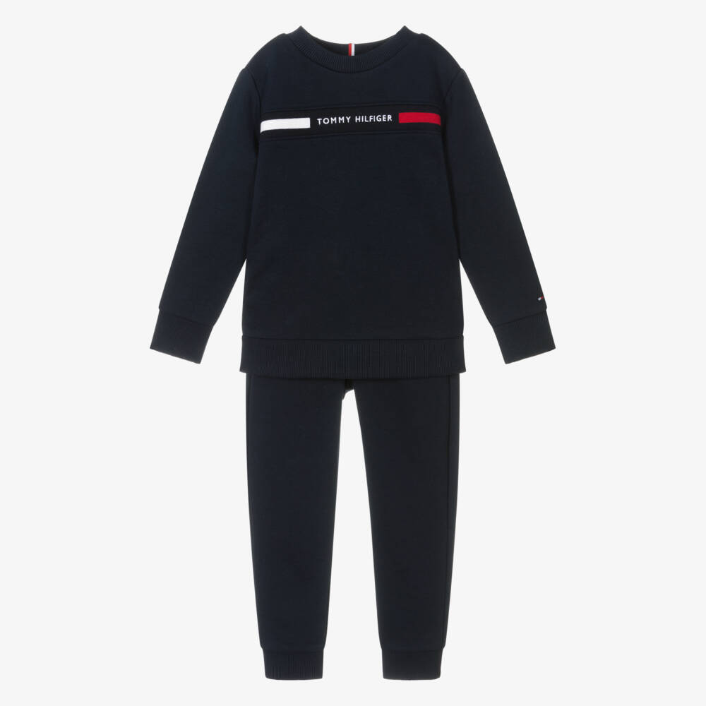 Tommy Hilfiger-Boys Cozy Blue Cotton Ensemble | Childrensalon Outlet