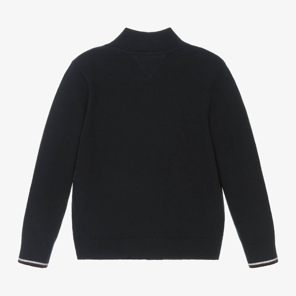 Tommy Hilfiger-Boys Cozy Blue Knit Roll Neck | Childrensalon Outlet
