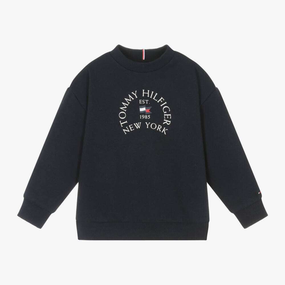 Tommy Hilfiger-Boys Cozy Navy Blue Pullover | Childrensalon Outlet