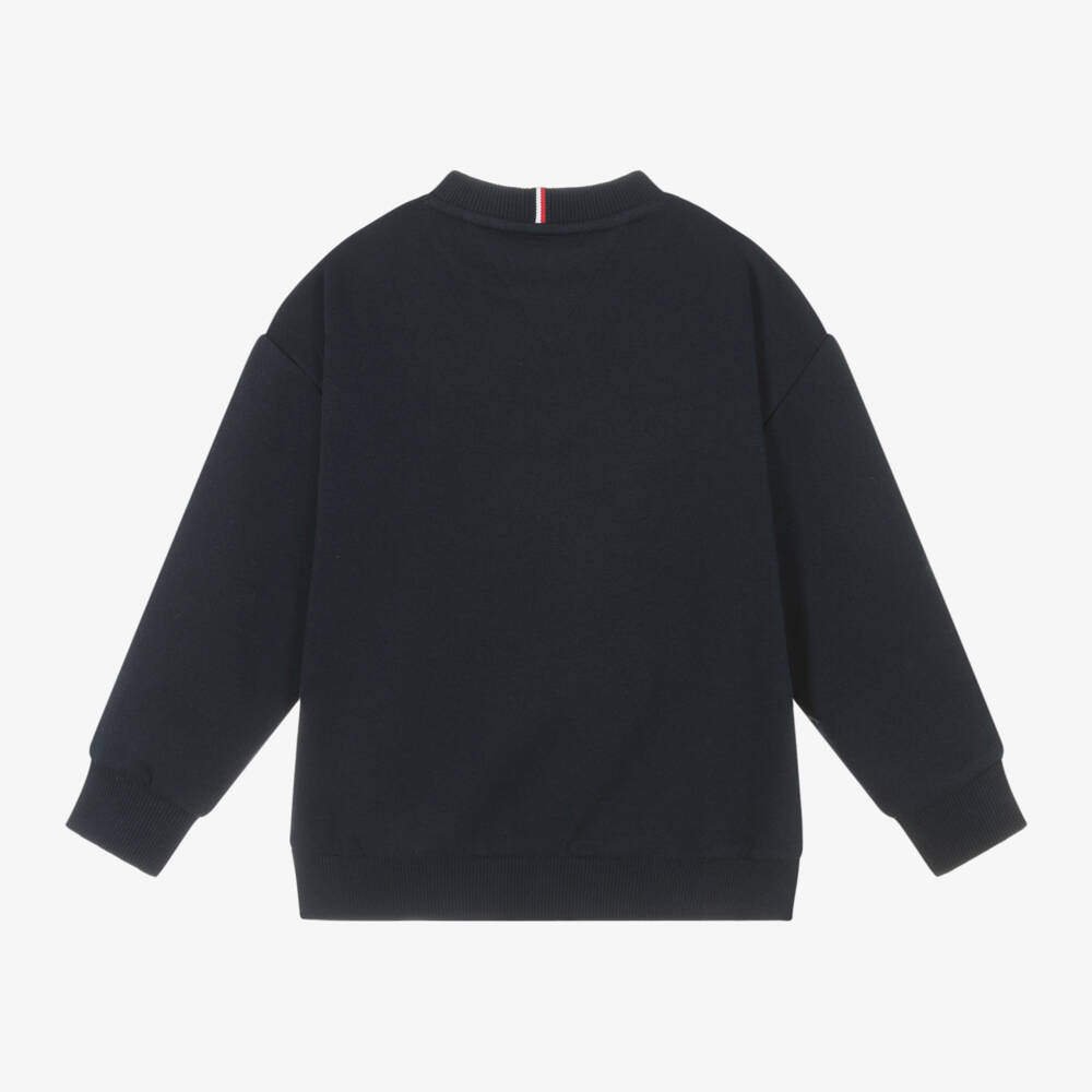 Tommy Hilfiger-Boys Cozy Navy Blue Pullover | Childrensalon Outlet