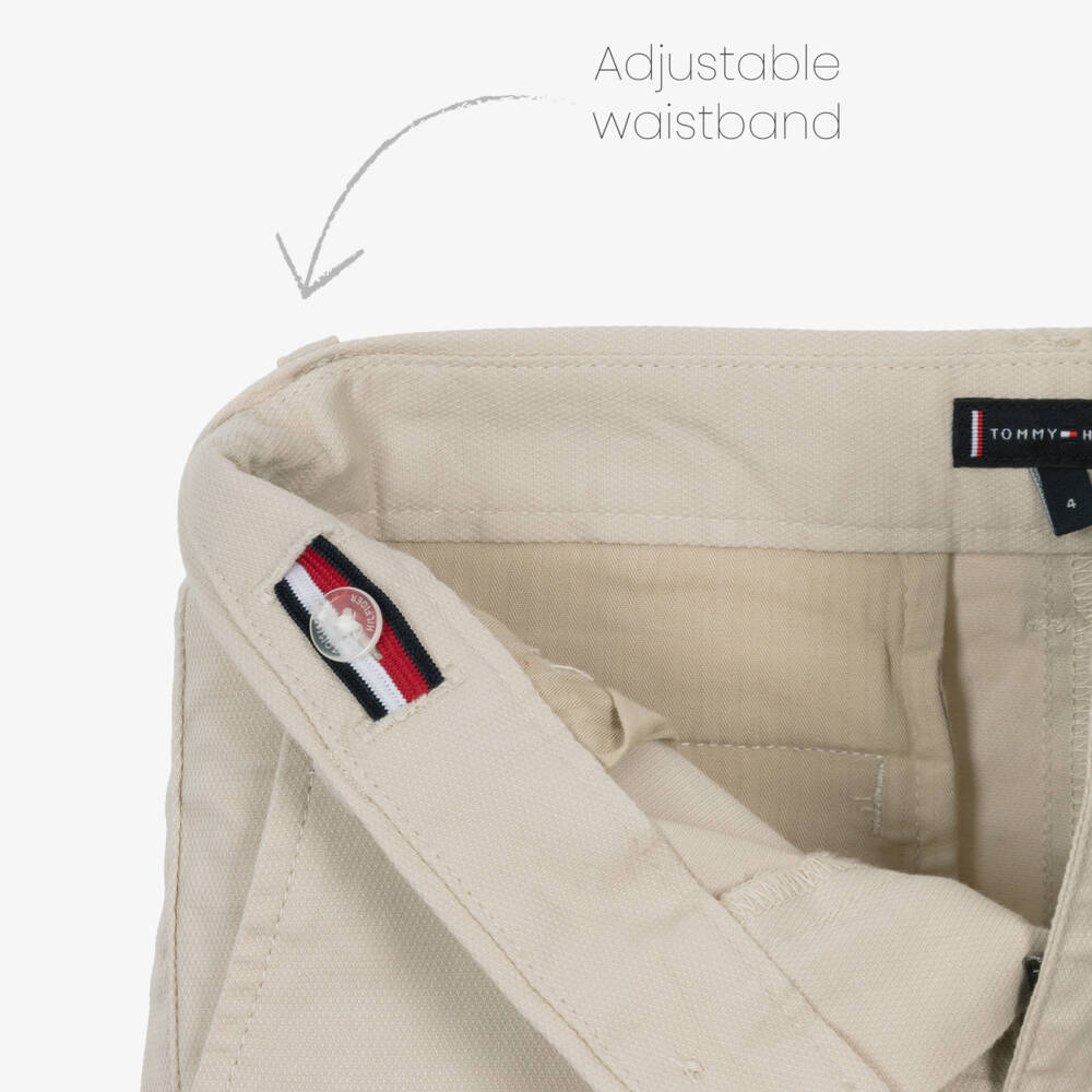 Tommy Hilfiger-Boys Creamy Cotton Waistband Shorts | Childrensalon Outlet