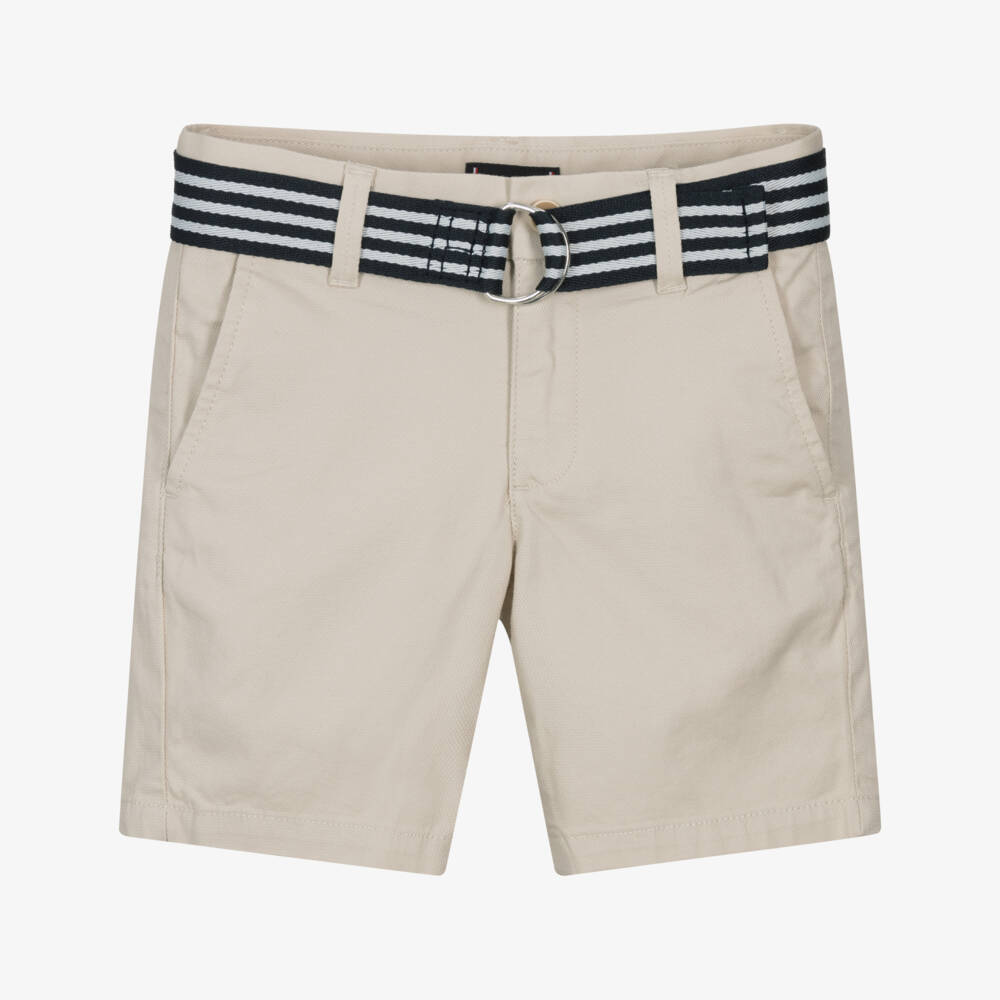 Tommy Hilfiger-شورت قطني كريمي للأولاد بحزام خصر | Childrensalon Outlet