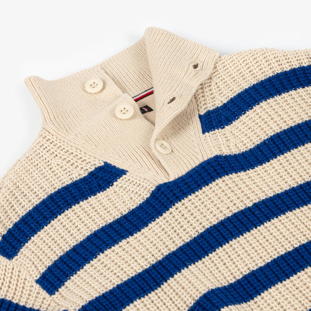 Tommy Hilfiger-Boys Creamy Striped Knit Pullover | Childrensalon Outlet