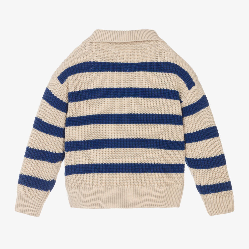 Tommy Hilfiger-Boys Creamy Striped Knit Pullover | Childrensalon Outlet