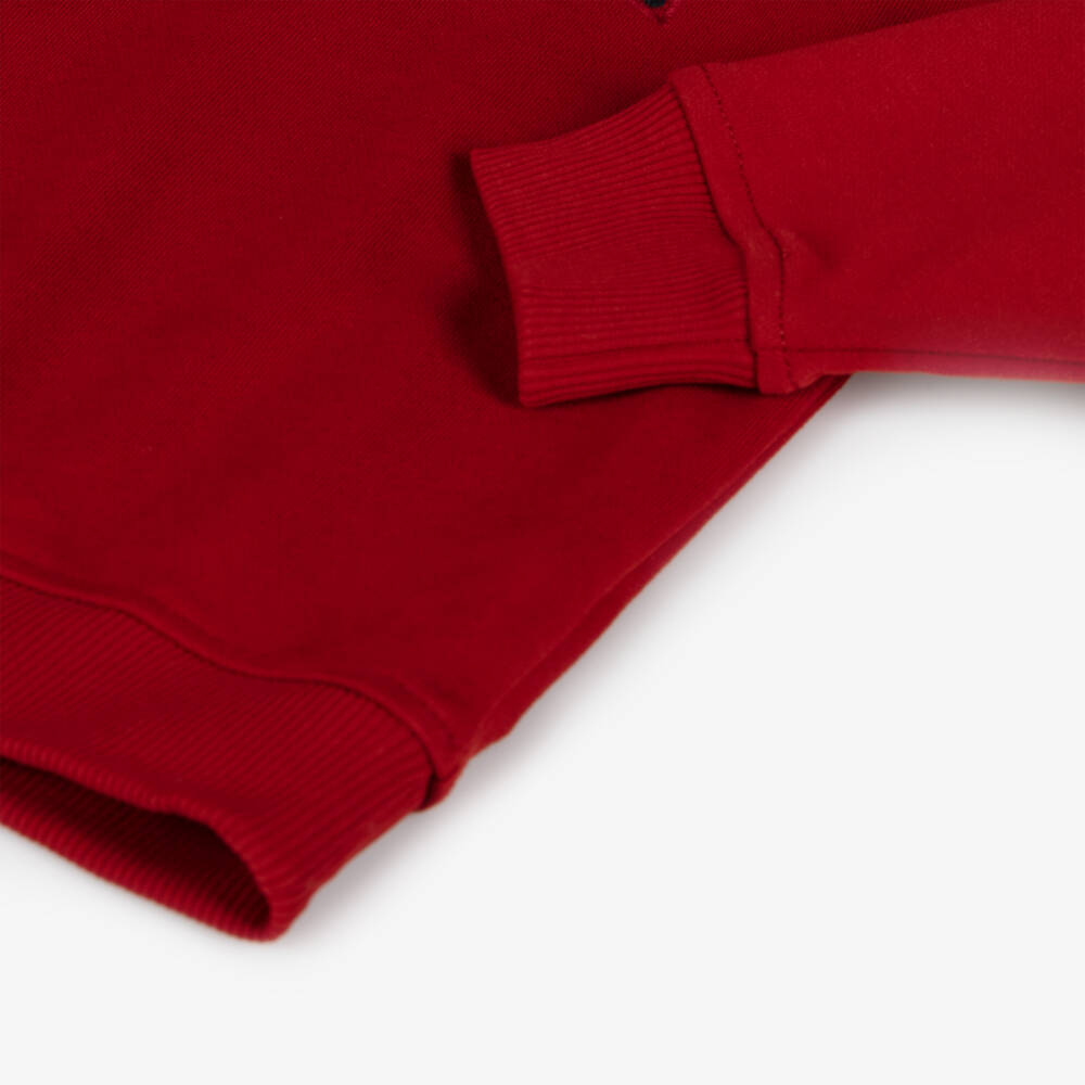 Tommy Hilfiger-Boys Crimson Cotton Logo Jumper | Childrensalon Outlet
