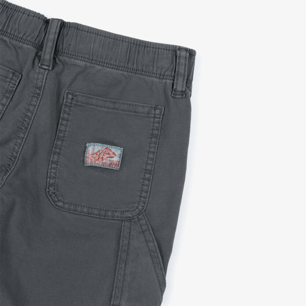 Tommy Hilfiger-Boys Dark Grey Straight Cotton Trousers | Childrensalon Outlet