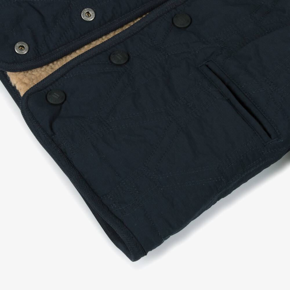 Tommy Hilfiger-Коричнево-синяя двусторонняя куртка Teddy для мальчиков | Childrensalon Outlet