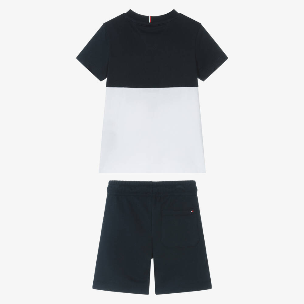 Tommy Hilfiger-Boys Dual-Tone Navy Shorts Set | Childrensalon Outlet