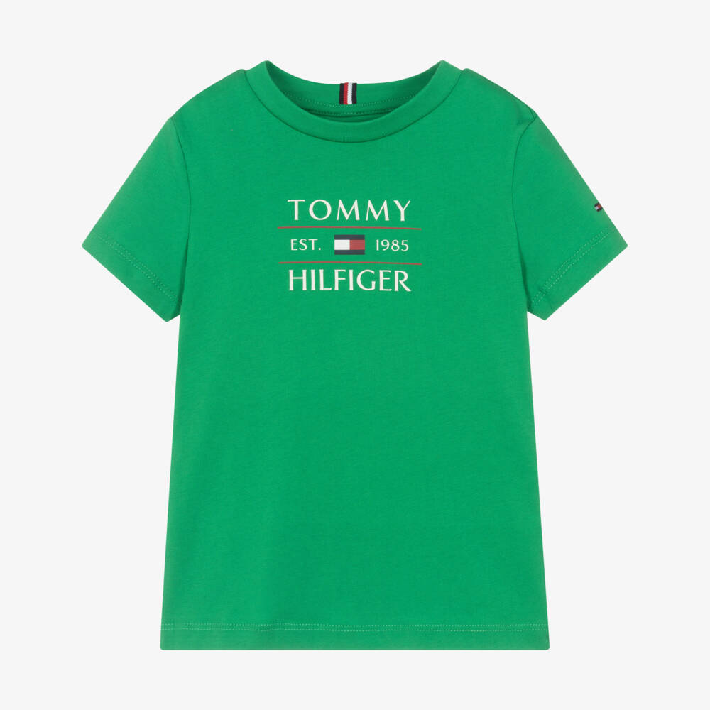 Tommy Hilfiger-Boys Emerald Emblem Cotton Tee | Childrensalon Outlet