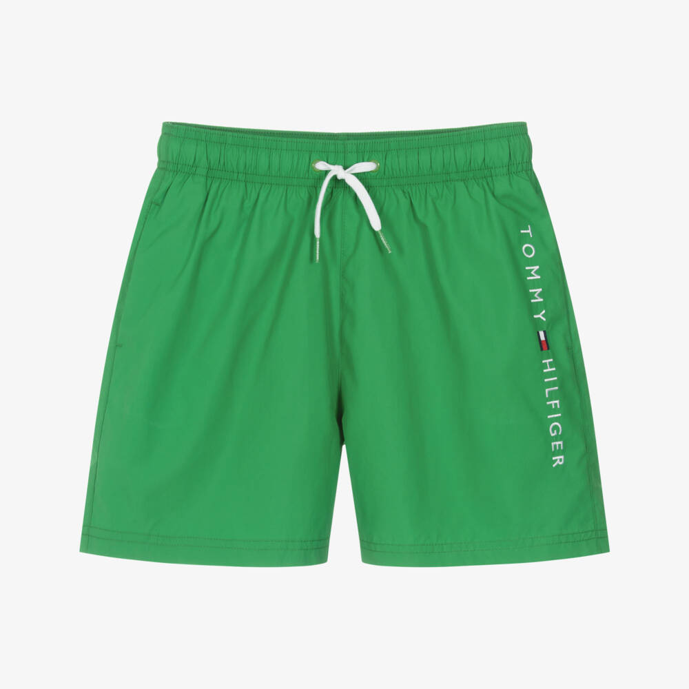 Tommy Hilfiger-Boys Emerald Logo Swim Trunks | Childrensalon Outlet