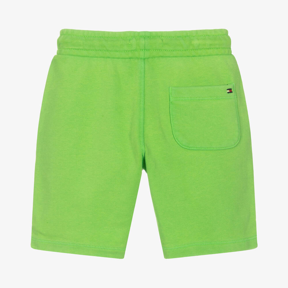 Tommy Hilfiger-شورت قطن جيرسي لون أخضر للأولاد | Childrensalon Outlet