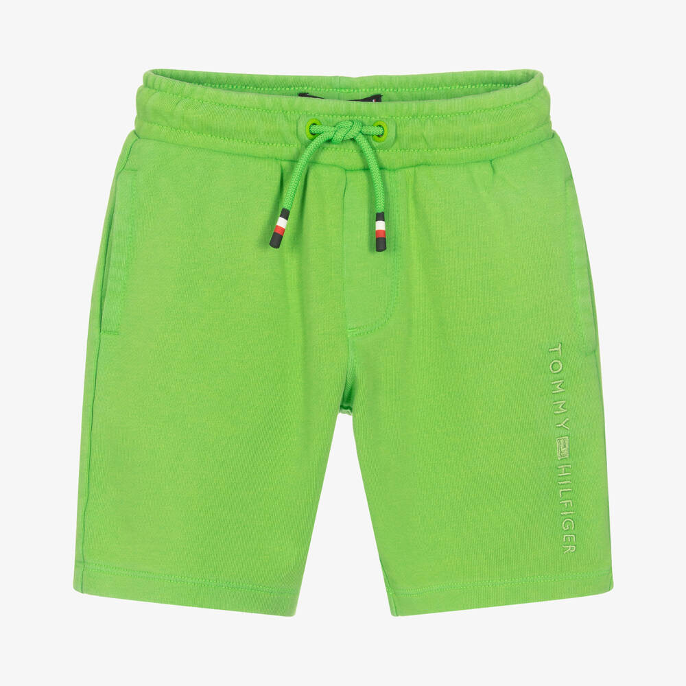 Tommy Hilfiger - Зеленые шорты из хлопкового джерси | Childrensalon