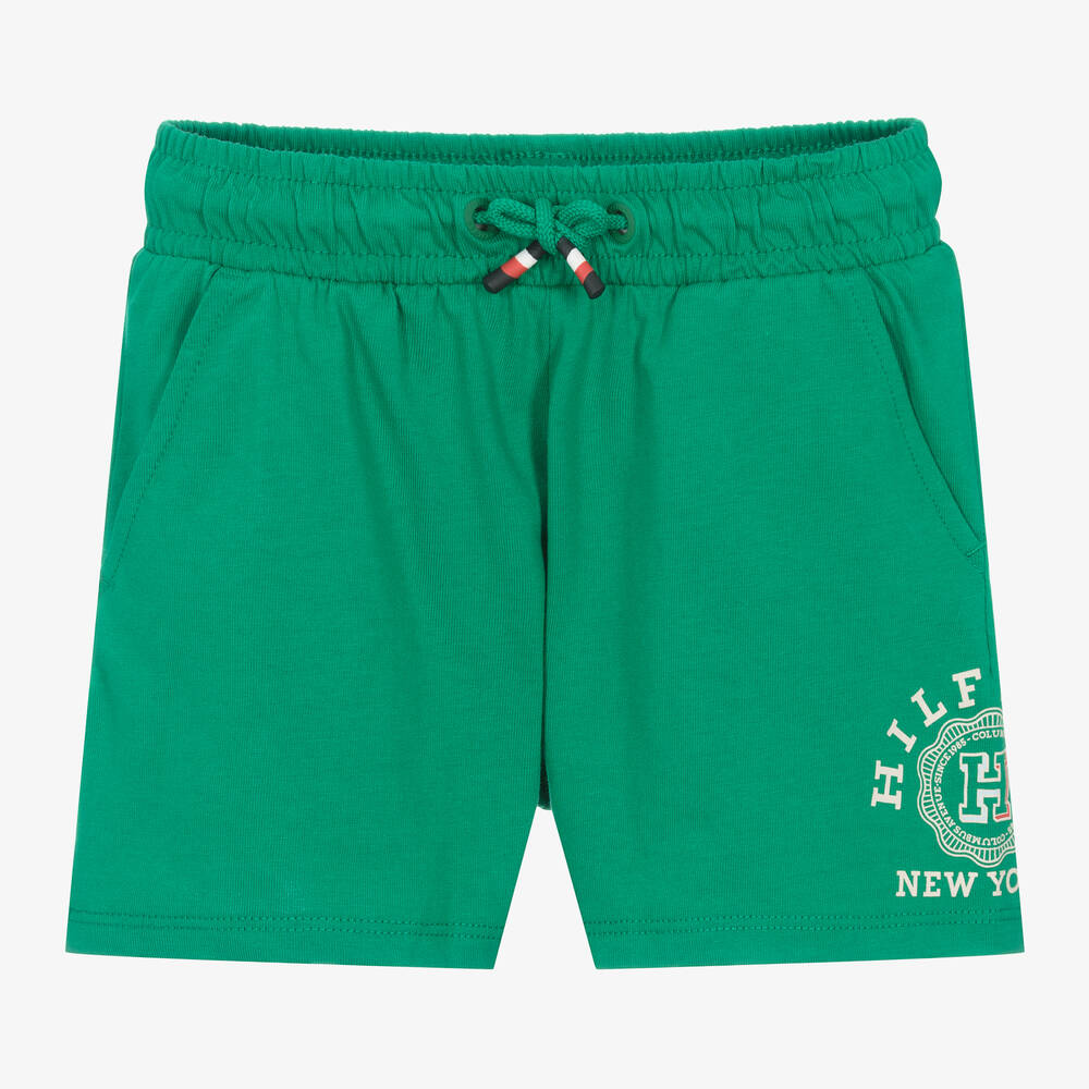 Tommy Hilfiger-Boys Green Cotton Jersey Shorts | Childrensalon Outlet