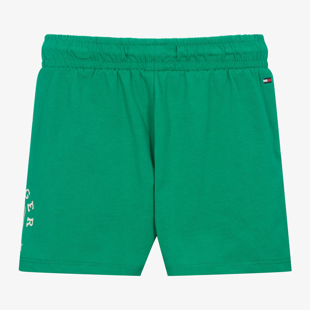 Tommy Hilfiger-Boys Green Cotton Jersey Shorts | Childrensalon Outlet