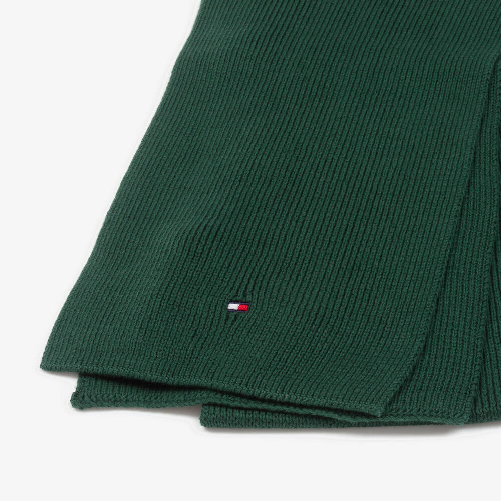 Tommy Hilfiger-Boys Green Cotton Logo Scarf | Childrensalon Outlet