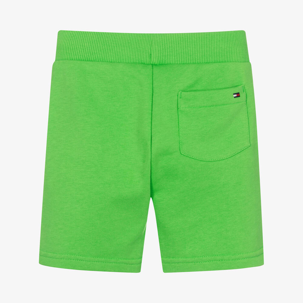 Tommy Hilfiger-Boys Green Cotton Logo Shorts | Childrensalon Outlet