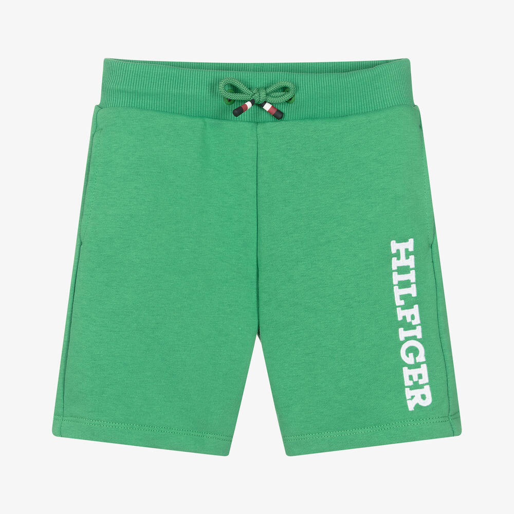 Tommy Hilfiger - Boys Green Cotton Shorts | Childrensalon