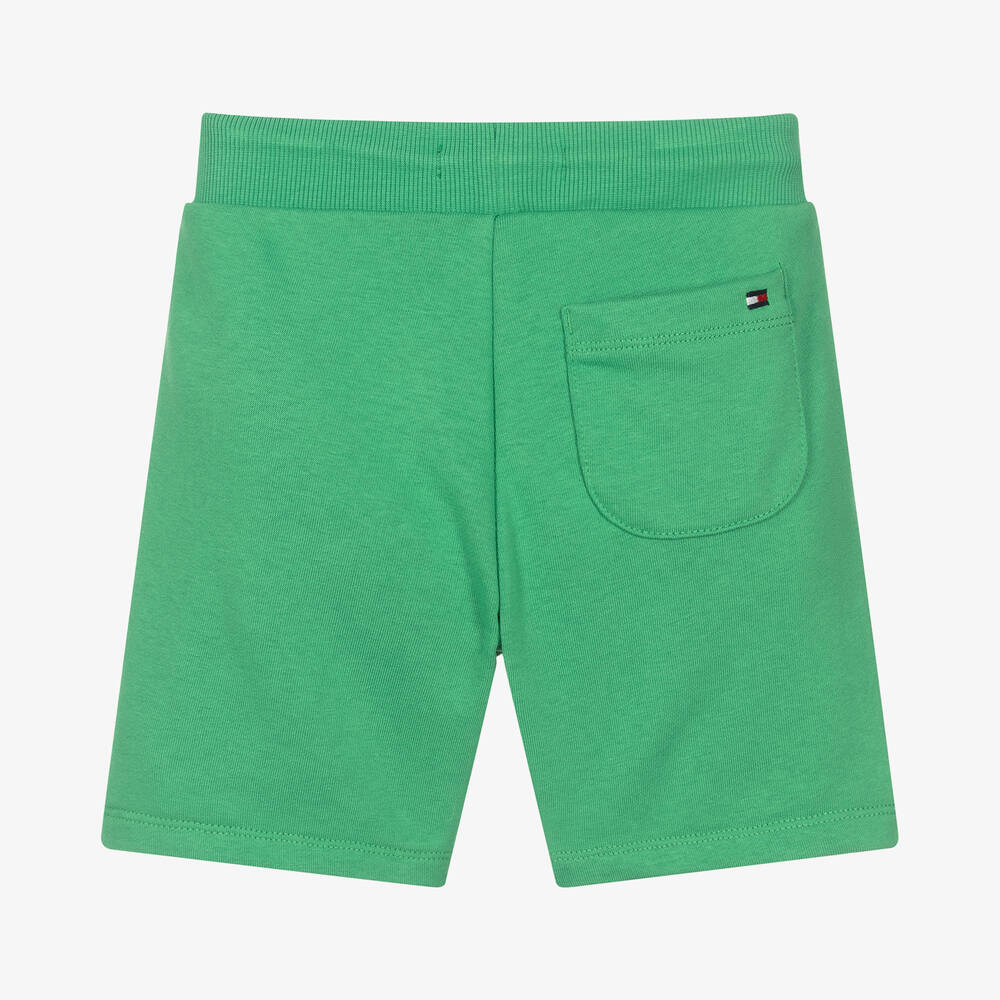 Tommy Hilfiger-شورت قطن جيرسي لون أخضر للأولاد | Childrensalon Outlet