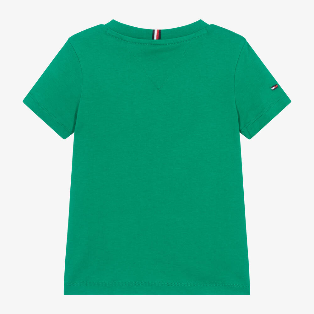 Tommy Hilfiger-Boys Green Monogram Cotton T-Shirt | Childrensalon Outlet
