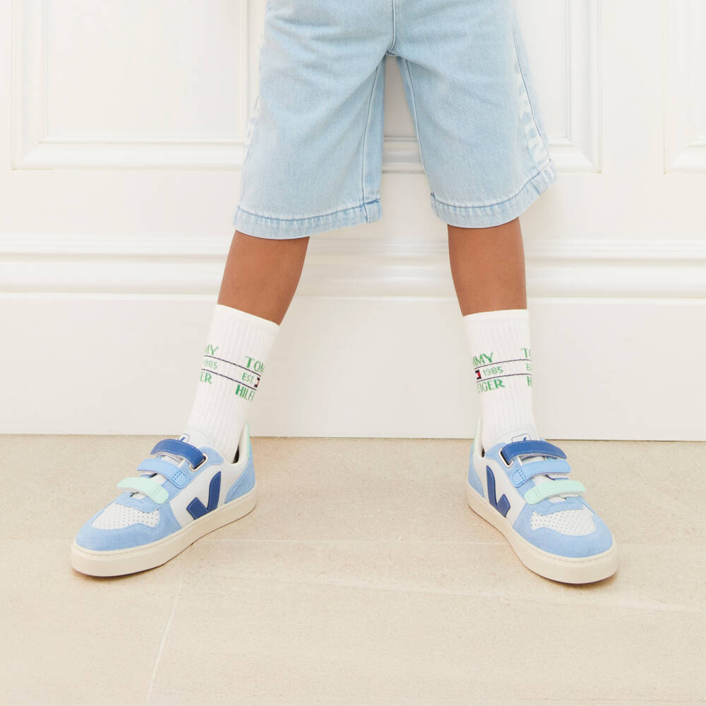 Tommy Hilfiger-Boys Green & White Cotton Sock Trio | Childrensalon Outlet
