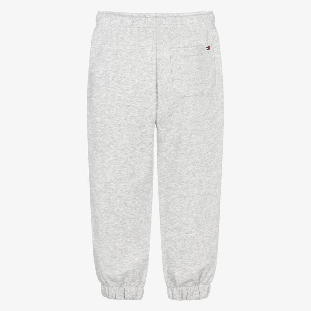 Tommy Hilfiger-Boys Grey Cotton Heritage Flag Logo Joggers | Childrensalon Outlet