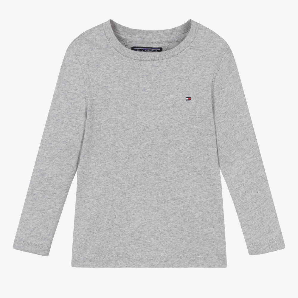 Tommy Hilfiger-Boys Grey Jersey Knit Top | Childrensalon Outlet