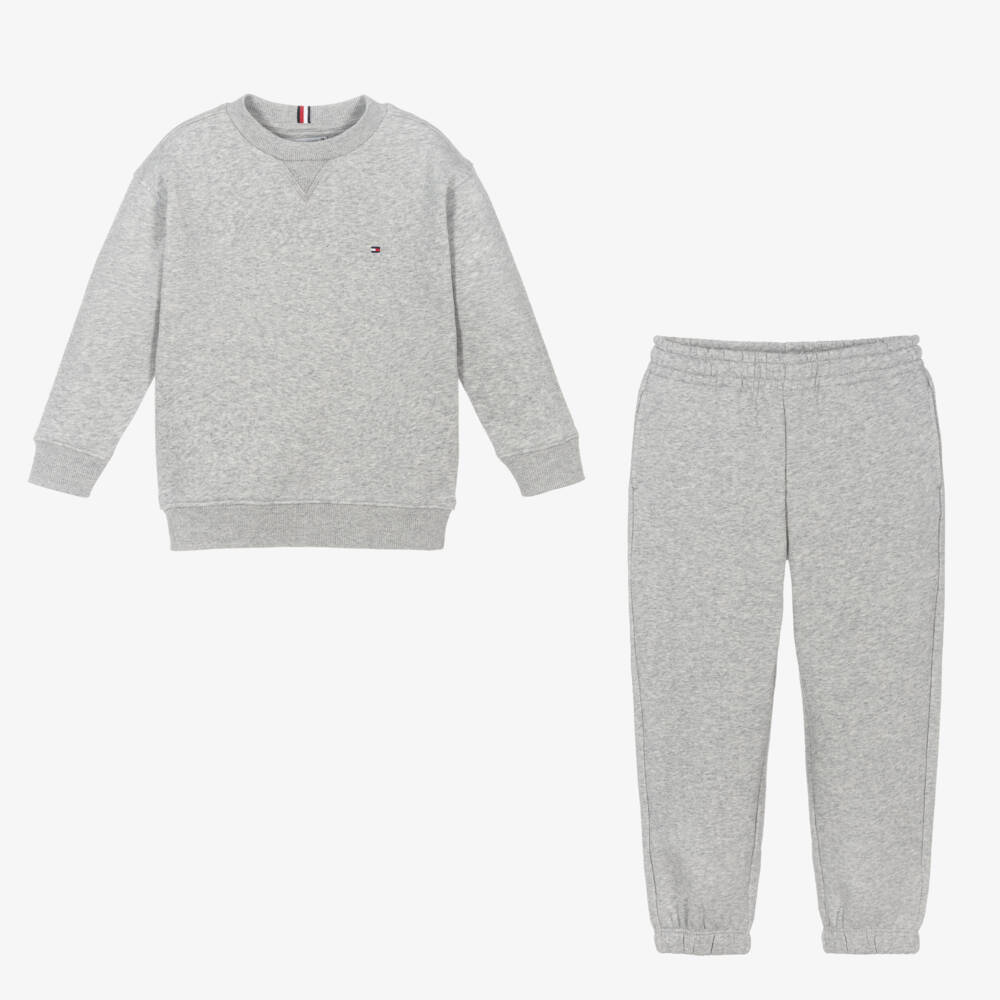 Tommy Hilfiger-بدلة رياضية قطن جيرسي لون رمادي مونّس | Childrensalon Outlet