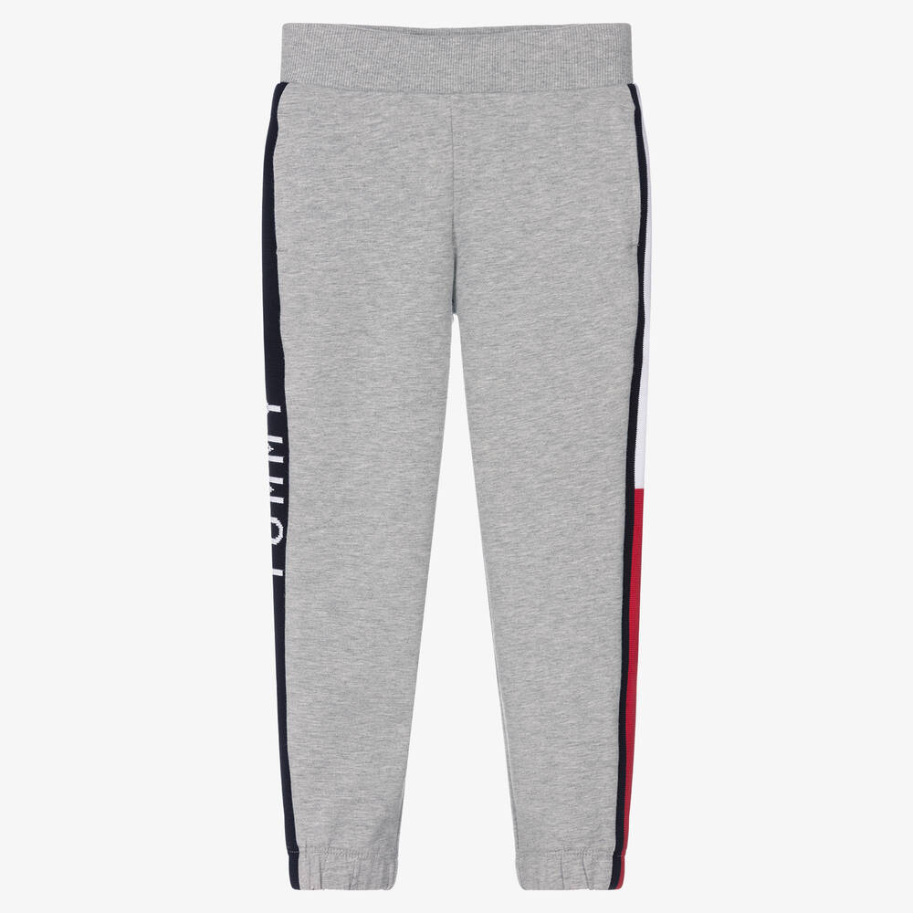 Tommy Hilfiger - Boys Grey Logo Joggers | Childrensalon