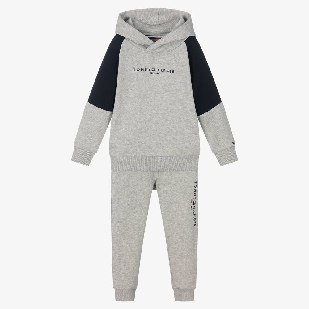 Tommy Hilfiger - Boys Grey Logo Tracksuit | Childrensalon