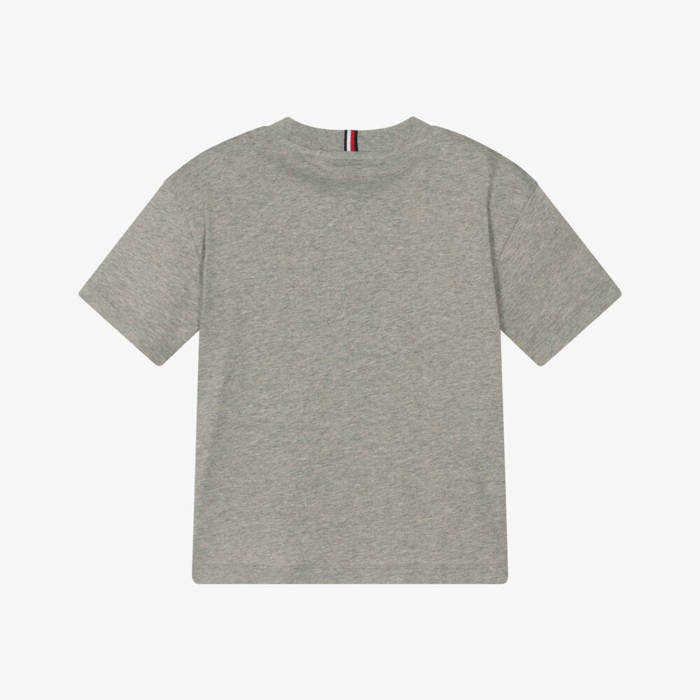 Tommy Hilfiger-Boys Grey Marl Organic Cotton Jersey T-Shirt | Childrensalon Outlet