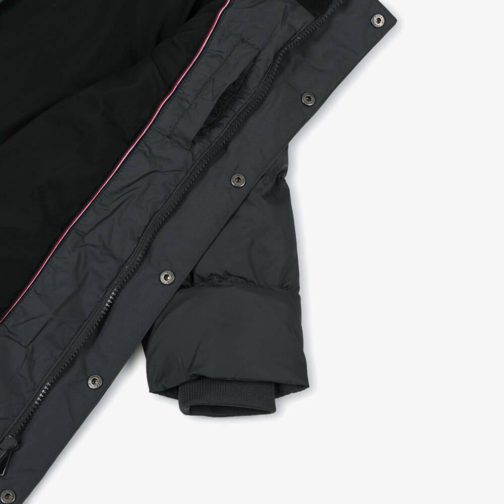 Tommy Hilfiger-Boys Grey Puffer Coat with Embroidered Flag Logo | Childrensalon Outlet