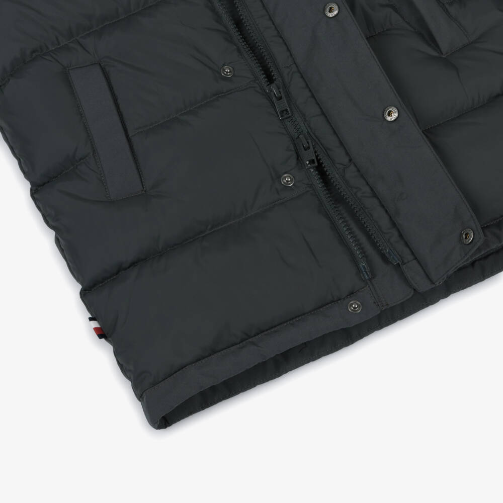 Tommy Hilfiger-Boys Grey Puffer Coat with Embroidered Flag Logo | Childrensalon Outlet